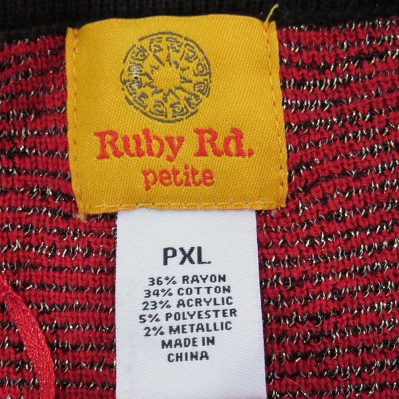 Vintage Ruby Rd. V- Neck Button-Front Cardigan Sweater Size PXL - Picture 4 of 7